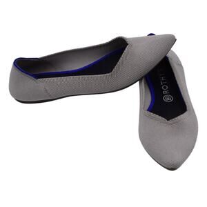 Rothy's The Point Flats -- Pointed Toe Shoes Diamond Twill Neutral - Womens 11